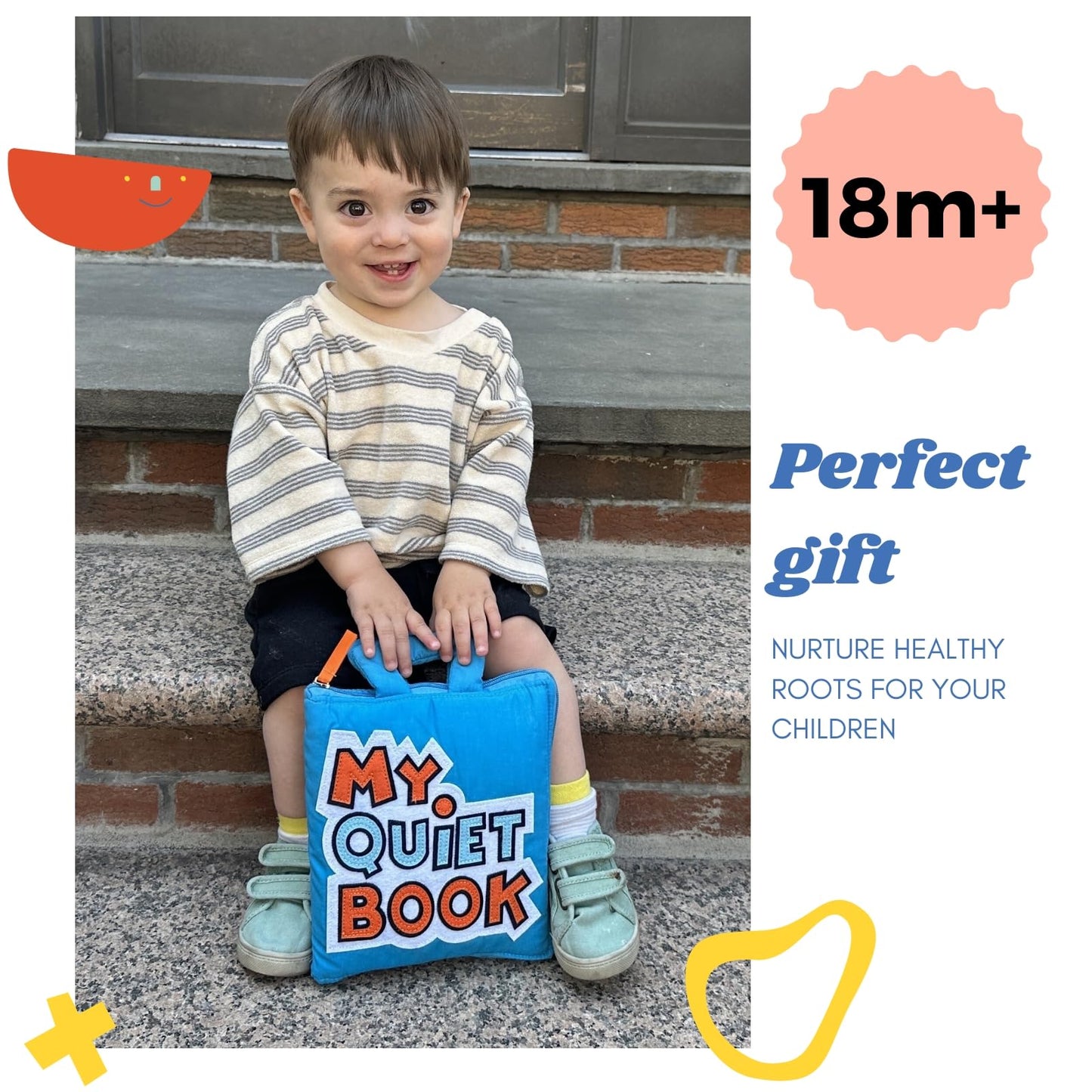 BAVY My Quiet Book - Toddler Travel Essential, Car Plane Airplane Toys, Montessori Busy Board Book, Activity Books for Toddlers 1-3, Gifts for 1 2 3 4 Year Old Girl, Birthday Gifts Toys Age 2-4