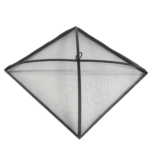Sunnydaze Heavy-Duty Steel Mesh Fire Pit Spark Screen Cover - Outdoor Fire Pit Screen Cover - Square - Black - 24-Inch