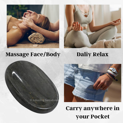 Amazing Gemstone Blue Aventurine Worry Stone Crystals and Healing Stones - Worry Stones for Stress Relief Gifts - Piedra Crystal Fidget for Meditation - Unique Stocking Stuffers and Birthday Gifts