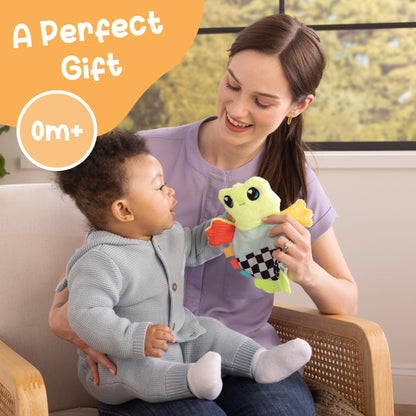 Lamaze Crinklies - Finlee the Frog Crinkle Toy - High Contrast Baby Toys for Sensory Development - Baby Gifts with Fun Textures and Patterns - Ages 0 Months and Up