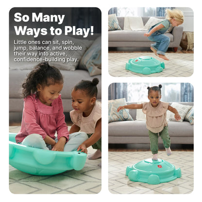 Step2 Topsy Turtle Rocking Disk and Stepping Stone, Balance and Climbing Toy for Kids and Toddlers, Indoor/Outdoor, 18 Months - 3 Years, Mint