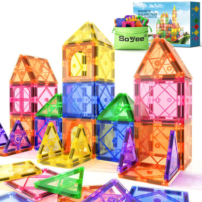 Magnetic Tiles Toddler Toys Magnetic Building Blocks for Kids Ages 3-12 STEM Educational Toys for Girls & Boys Sensory Toys for Kids with Autism Classroom Must Haves Outdoor Toys