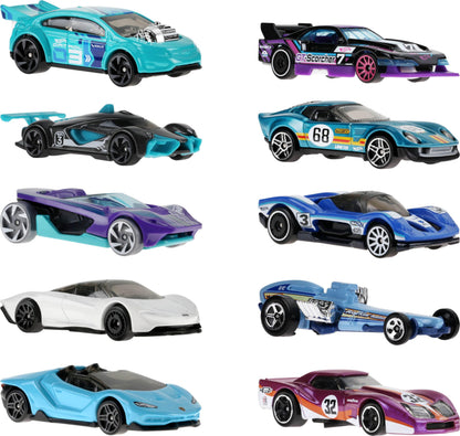 Hot Wheels 10-Pack of Toy Race Cars, Includes 1:64 Scale Corvette, Lamborghini, McLaren & Hot Wheels Originals (Amazon Exclusive)