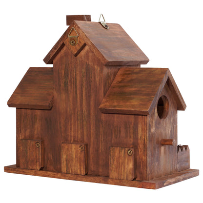 MIXUMON Bird Houses for Outside with Bird Feeder, Outdoor 3 Hole Bird House Room for 3 Bird Families Bluebird Finch Cardinals Hanging Birdhouse for Garden (Style 12)