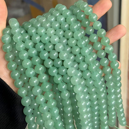 MJDCB Natural Stone Beads Green Aventurine Round Loose Beads for Jewelry Making DIY Bracelet Necklace (10mm)