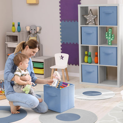 Sorbus Storage Cubes - 11 Inch Foldable Fabric Baskets for Organizing Pantry, Closet, Shelf, Toy Box, Cubby - 6 Collapsible Cloth Cube Storage Bins for Home, Nursery, Playroom, Bedroom (Pastel Blue)
