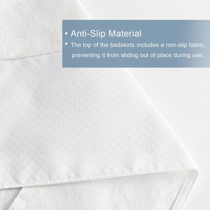 HIG Off White Chic Queen Bed Skirt - Easy Fit Scallop Edge Pleated Bedskirts, 14 Inch Drop Anti-Slip Dust Ruffle, Thick Fabric for Enhanced Privacy, Pre-Washed for Long-Lasting Use(N60022)