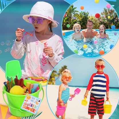 Chivao 192 Pcs Summer End of Year Student Gifts Bulk Pool Beach Party Favors Sand Bucket Shovels Bubble Wands Sunglasses Sidewalk for Classroom Summer Pool Toys Birthday Party Supplies