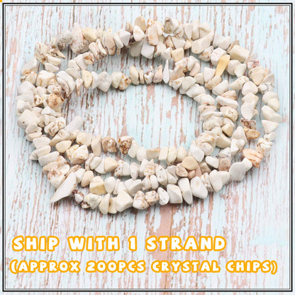 500 pcs Natural Chip Stone Beads, White Turquoise 5-8 mm Irregular Gemstones Healing Crystal Loose Rocks Bead Hole Drilled for Jewelry Making Bracelet