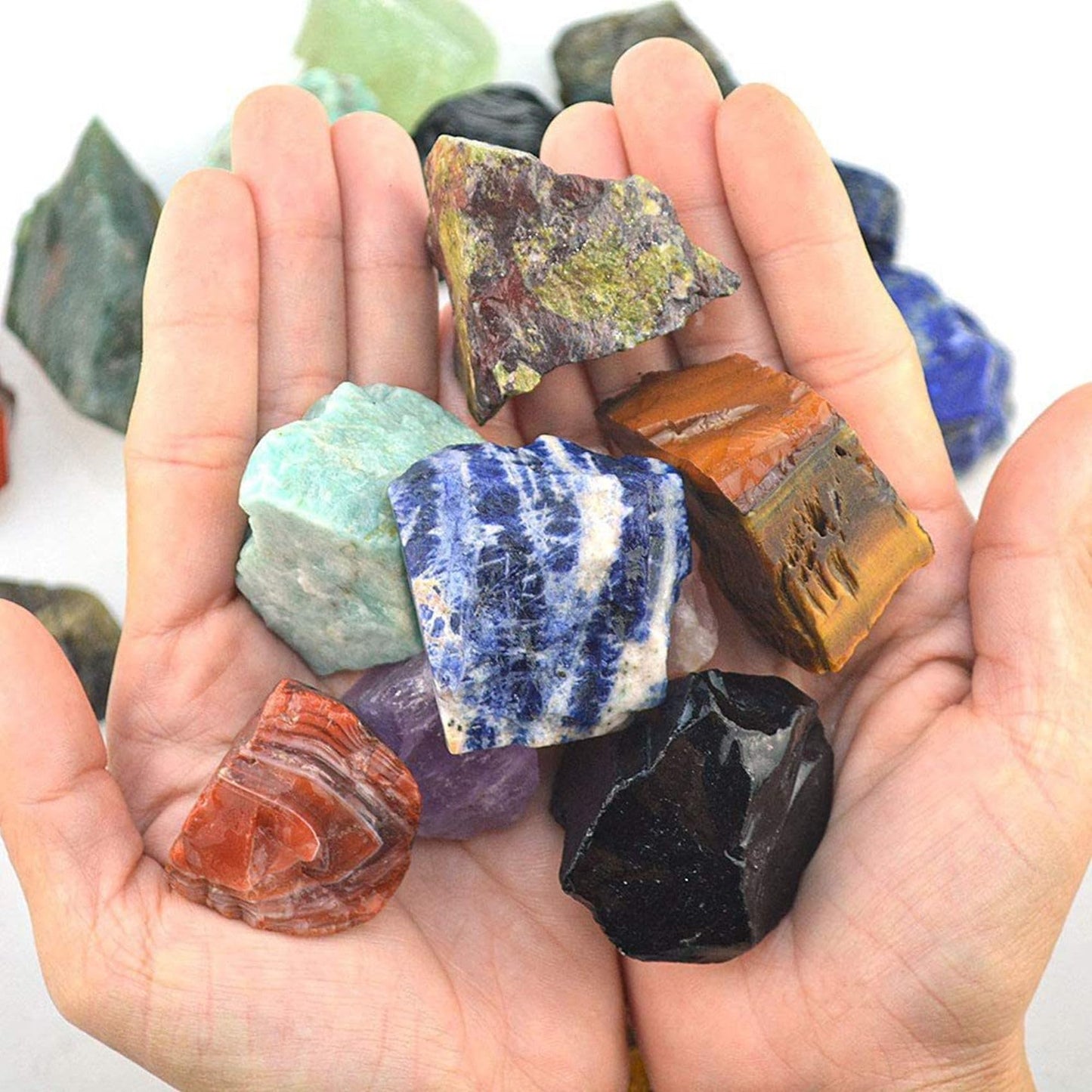 Labradorite Raw Crystals Healing Crystals Natural Rough Stones 1.2-2" for Tumbling, Fountain Rocks, Yoga, Meditation, Polishin, Gift 23
