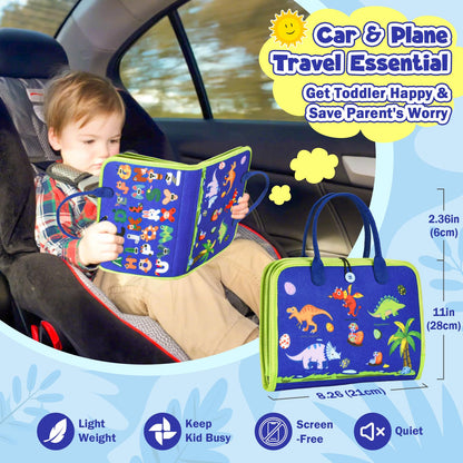 Asten Busy Board Montessori Toys for Toddlers: Busy Book Sensory Board Quiet Books Educational Activity Book for 3 4 5 Year Old Gifts for Boys Girls Kids, Toddler Travel Toys for Airplane Car (Blue)