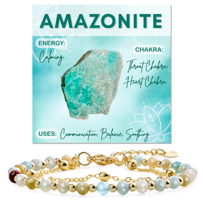 Farfume Amazonite Crystal Bracelet Beaded Bracelets for Women 4mm Natural Stone Beads Gemstone Handmade Jewelry Valentine's Day Gifts
