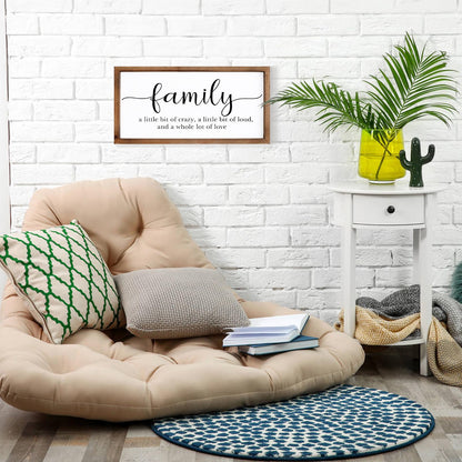 MODE HOME Family Sign for Home Decor, Farmhouse Family Wall Decor with Wood Frame for Wall, Kitchen, Living Room, Bathroom, Bedroom