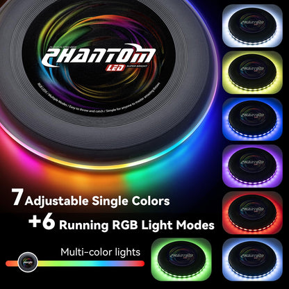 BAOMWSL Light Up Flying Disc - 16 Million Colors RGB or 35 LEDs, Ultra Bright, 13 Light Modes, Rechargeable, Waterproof, Christmas Stocking Stuffers Gift, Camping Toy for Kid/Teen/Adult, 175g