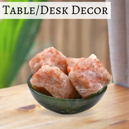 Amazing Gemstone Sunstone Raw Crystals and Healing Stones, Natural Rocks for Tumbling and DIY Raw Stones and Crystals (1 Piece)