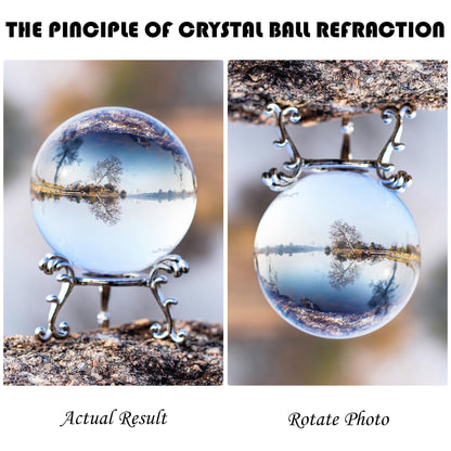 60mm Clear Crystal Ball with Stand Handcrafted Photography Prop for Magical Shots Elegant Home & Party Decor Gift for Women