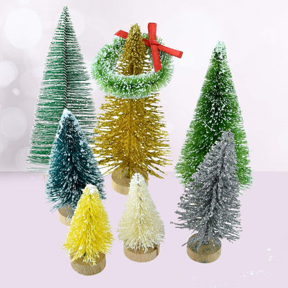 Topbuti 18 Pcs Mini Christmas Wreaths Decorations Artificial Miniature Frost Sisal Christmas Tree Wreaths for Dollhouse Embellishments, Xmas Tree Hanging, Card Model Making, Arts and Crafts Décor