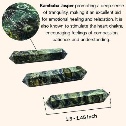 Amazing Gemstone Kambaba Jasper Crystal Points Bulk Healing Crystals - Pack of 3 Double Terminated Healing Wand Point Bulk Crystals for Crafts, Crystal Grid, DIY Work - - Beginners Gift