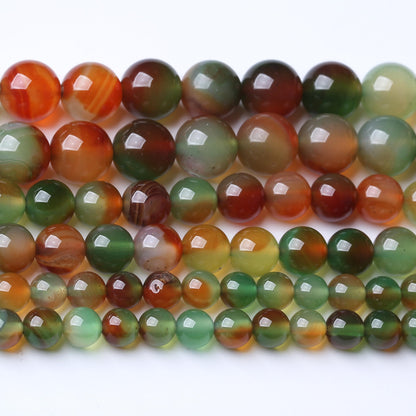 Natural Peacock Agate Stone Gemstone Round Crystal Energy Jade Beads for Jewelry Making DIY Bracelet Necklace - 1 Strand 15.5inch 35PCS 10MM