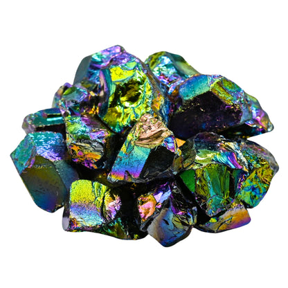 Amazing Gemstone Titanium Aura Quartz Raw Crystals and Healing Stones, Natural Rocks for Meditation and DIY Raw Stones and Crystals (1 lb)