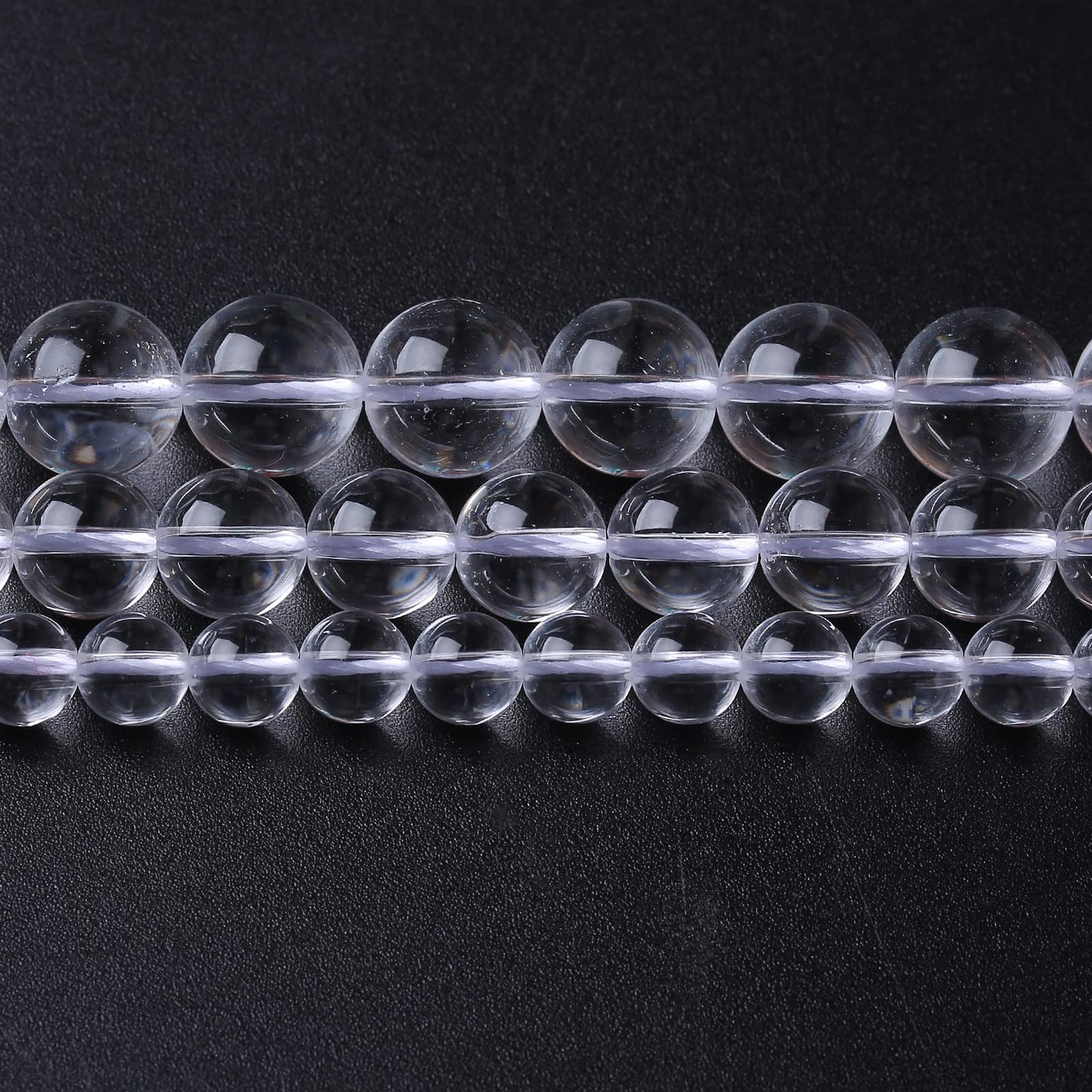 36PCS 10MM Clear White Crystal Quartz Stone Beads Natural Gemstone Bead Crystal Healing Energy Jewelry Making DIY 15 inches