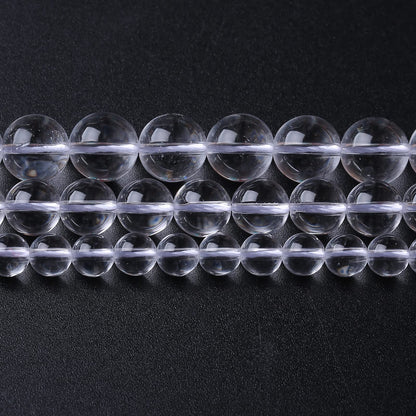 60PCS 6MM Clear White Crystal Quartz Stone Beads Natural Gemstone Bead Crystal Healing Energy Jewelry Making DIY 15 inches