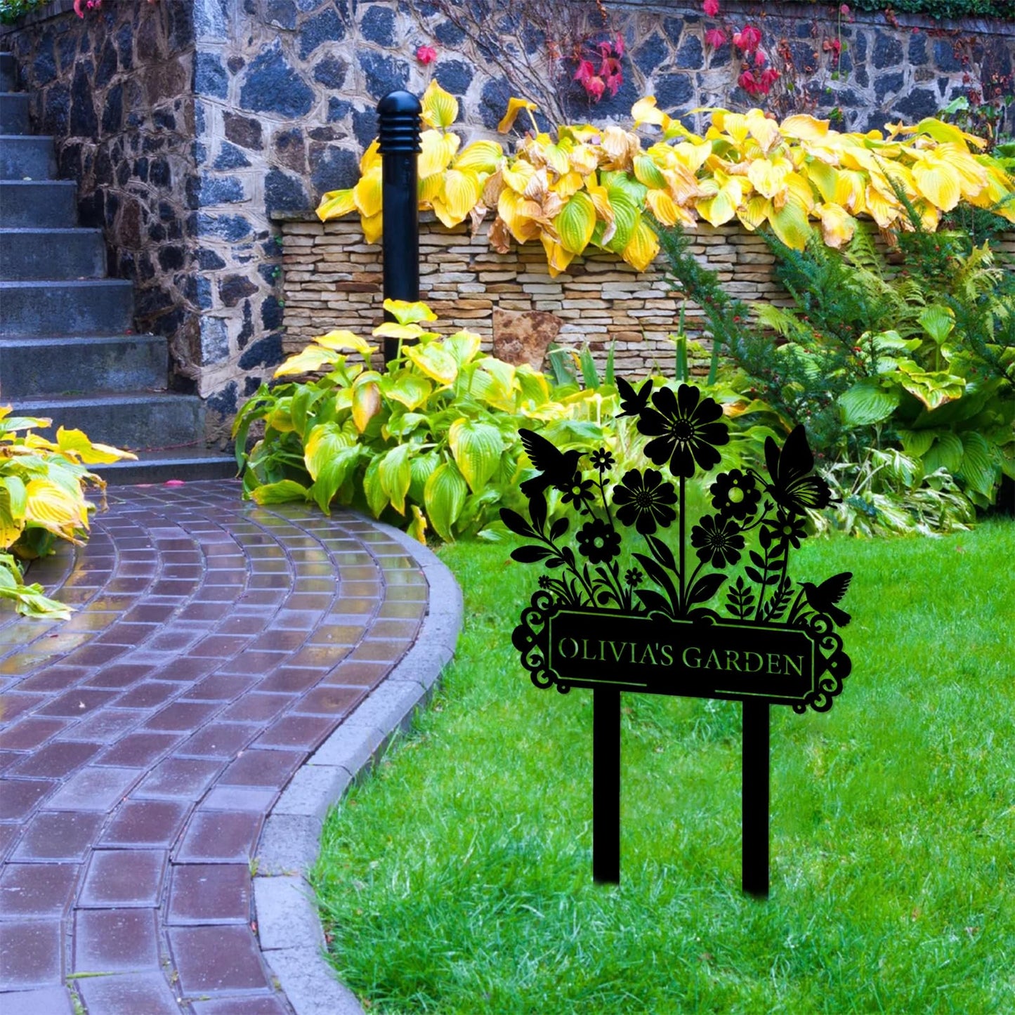 Custom Garden Sign | Personalized Garden Stake Metal Sign | Personalized Garden Name Sign | Custom Sign Outdoor Metal | Metal Sign Stakes Customized | Gardening Decor Gifts for Gardeners