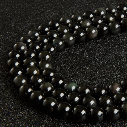 100pcs 6mm Black Obsidian Beads Natural Gemstone Beads Round Loose Beads for Jewelry Making