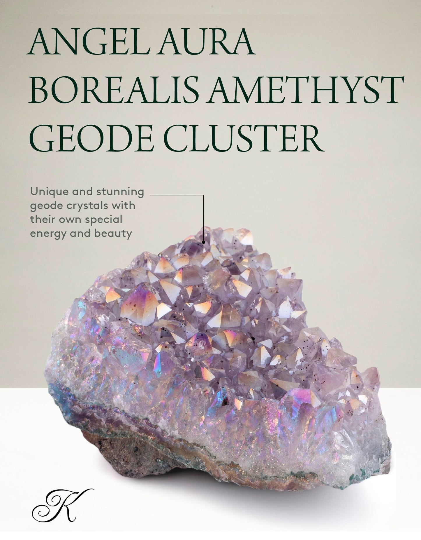 KALIFANO Angel Aura Amethyst Geode – Titanium-Bonded High-Energy Amatista for Reiki, Wicca, Crystal Decor & Metaphysical Gifts – Natural Crystals and Healing Stones (Family Owned)