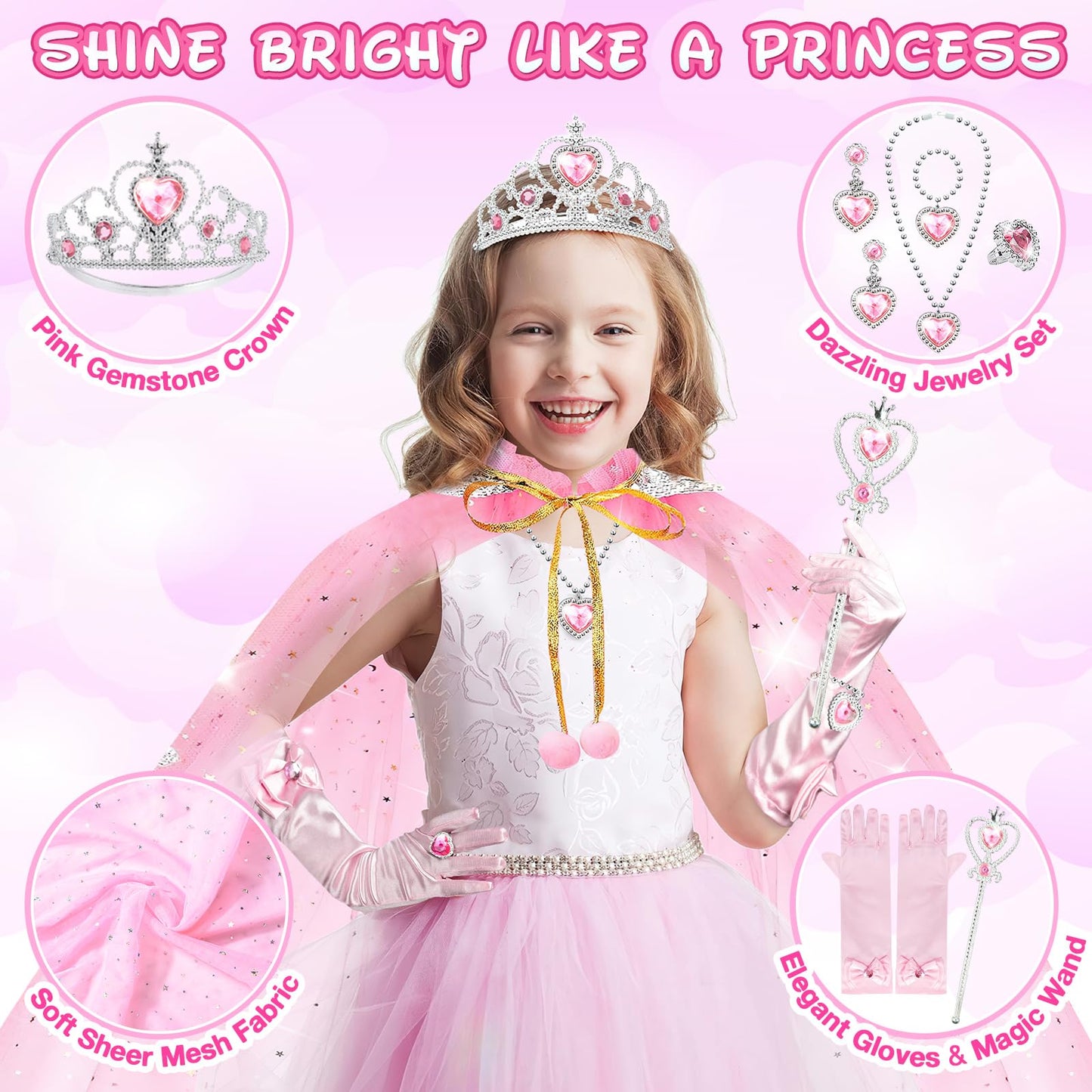 Tea Party Set for Little Girls, 63Pcs Pretend Play Toys, Princess Dress Up Tea Time, Tin Tea Sets for Toddlers 3-5 6 with Dessert, Carrying Case, Kids Kitchen Playset, Birthday Gift for Toddler Girls