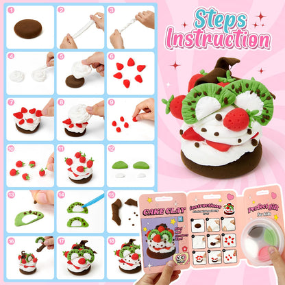 Air Dry Clay for Kids Modeling Clay Kit, 12 Boxes Model Magic Molding Clay with Tools & Tutorial, Non-Sticky, Arts and Crafts for Kid Ages 4-8 8-12 Girl Birthday Gift, Cake Party Favor Classroom Prize