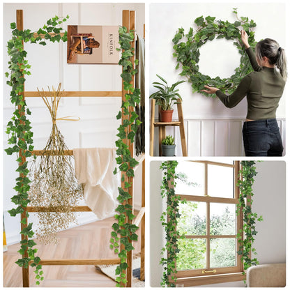 RECUTMS Artificial Ivy Vines Ivy Garland 2Pcs 74.8inch Fake Vines Hanging Plants with Silk Leaves Greenery Spring Decor for Indoor Outdoor Wedding Home Kitchen Garden Office