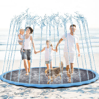 Lewtemi 8 ft Giant Nonslip Splash Pad 96 for Adult Kids and Dog, Thicken Sprinkler Pool Summer Outdoor Water Playmat for Backyard, Fun Backyard Fountain Pad(Floral)