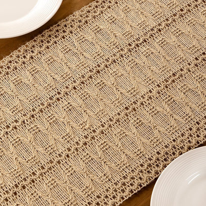 MLMC Burlap Boho Table Runner Farmhouse Burlap Jute Table Runner 36 inch Long Rustic Woven Table Centerpiece Decor for Dinning Kitchen Wedding Bridal Shower Eveyrday Use 12x36 Inch