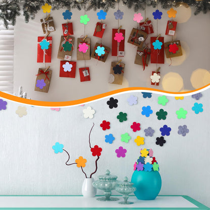 FuWeave 200 Pcs Colorful Felt Flower Die Cut Embellishment Multicolor Fabric Embellishments 2.2 Inch Felt Pads Appliques for Spring Summer Home Classroom Wall Craft Project