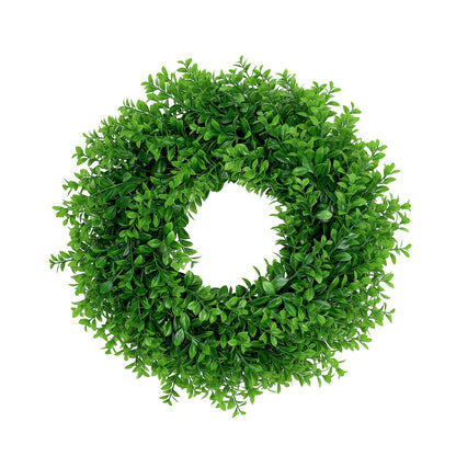U'Artlines 23.6" Front Door Wreaths Artificial Spring Summer Greenery Hanging Garland for Home Wedding Wall Window Decoration (23.6'' Boxwood,1)