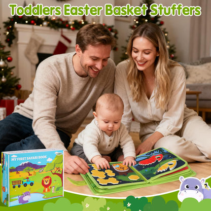 Wild-Animals Busy Book for Toddlers 1-3, Montessori Toys Busy Board for 1 2 3 Year Old Boy Girl Gifts, Toddler Learning Quiet Activity Book, Educational Airplane One Year Travel Toy
