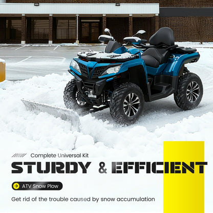 ECOTRIC ATV Snow Plow Blade Adjustable 48" Complete Universal Kit Compatible with Honda Kawasaki Polaris (You Will Receive 2 Packages)