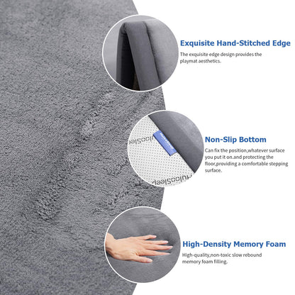 Extra Large 79"x158" Baby Activity Play Mat for Floor, 1.3" Thick Elasti Foam for Tummy Time & Crawling, Non-Slip Nursery Rug for Infants, Toddlers & Kids, Tatami Style Mat for Yoga, Living Room, Classroom & Playroom (Dark Gray)
