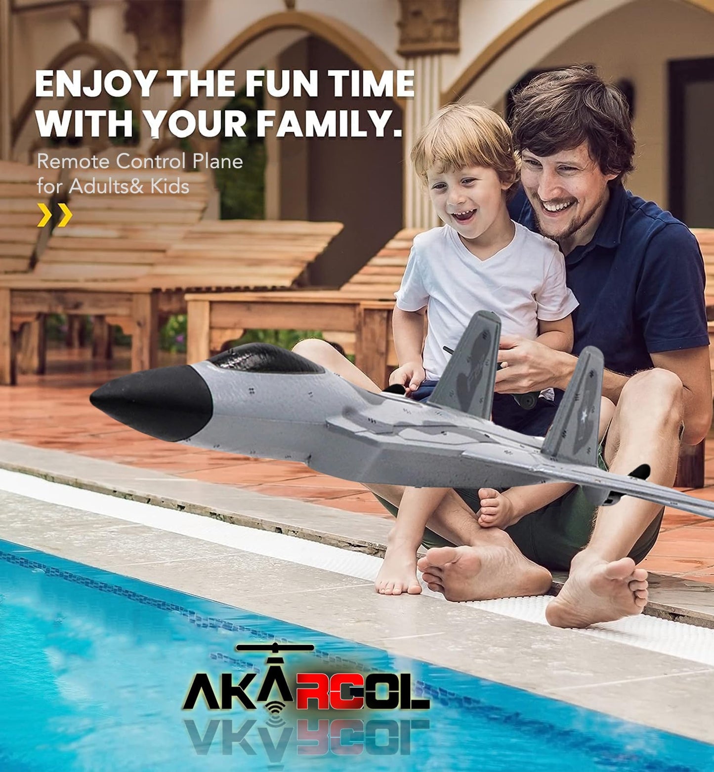 Akargol Rc Plane Jet Extra 3 Battery, Remote Control Airplane 2025 Christmast Gift- New Planes Model Led Light Aircraft Fighter Army Toy with Easy to Flying Toys for Boys and Girls