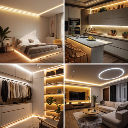 AXMOTUT COB LED Strip Light Warm White, High Bright LED Strips with 2400LEDs, RF Remote and UL Power Supply, 3000K Dimmable LED Lights for Bedroom, Kitchen, DIY Home Decoration