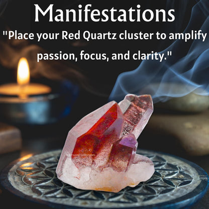 Amazing Gemstone Red Hematoid Quartz Crystals and Healing Stones Mineral Specimen - Premium Semi Precious Gem Stones for Spiritual Growth - Healing Geode Cluster Point for Meditation