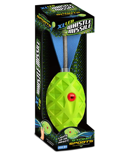 Stomp Rocket XL LED Whistle Missile - Whistling Foam Football with Tail - Fun Backyard Outdoor & Indoor Kids Toys Gifts for Boys & Girls - Sports Play Toys for Ages 3+