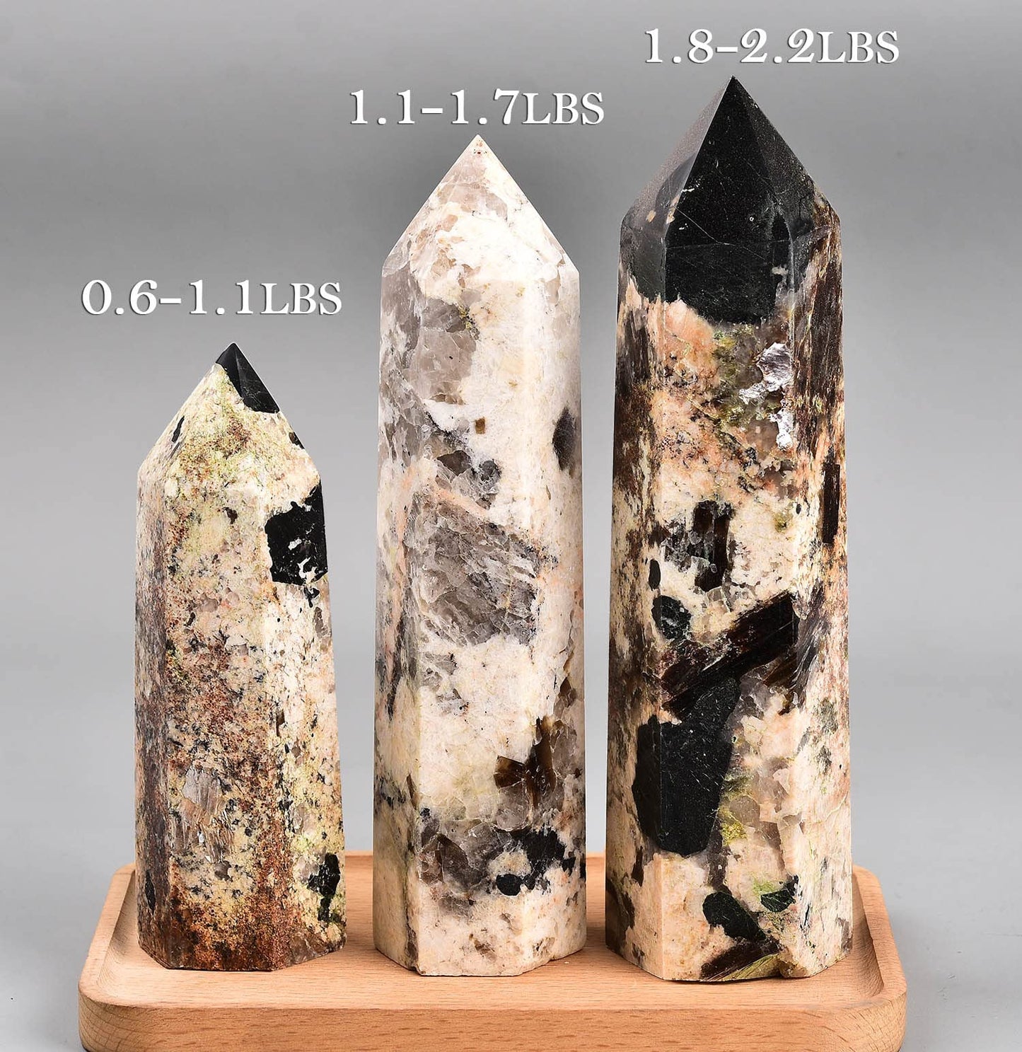 AMOYSTONE Large Healing Crystal Wand Obelisk 6 Faceted Reiki Tower Chakra Meditation Therapy Black Tourmaline 0.6-1.1 LBS
