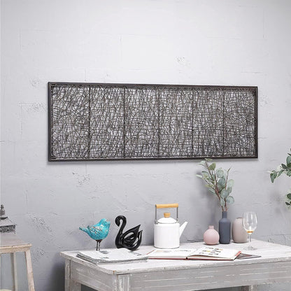 WEMPOLU Metal and Rattan Wall Decor, 17" W x 54" H, Dark Bronze