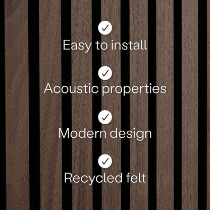 WVH Luxury American Walnut Acoustic Slat Wood Wall Panels, Measures 94.49" x 25.20", Premium Oiled Finish, Interior Decor for Walls & Ceilings, Noise Cancelling & Sound Absorbing for Home, 2pcs
