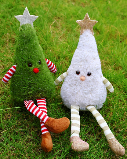 YUOHEO 2pcs Christmas Table Decorations Long Legs Doll Christmas Ornaments Cute Plush Shelf Sitters Xmas Figurines for Mantel Desk Fireplace Home Decor Holiday New Year 11.8 Inch Tall