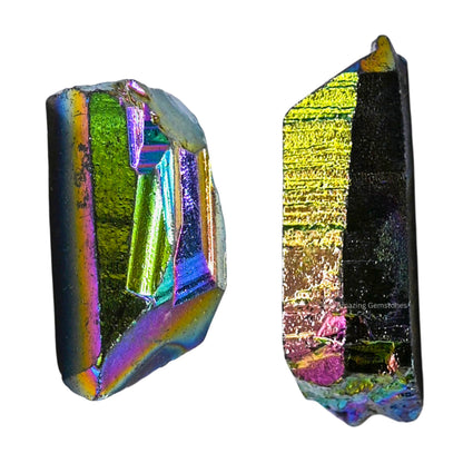 Amazing Gemstone Titanium Aura Quartz Raw Crystals Point and Healing Stones, Natural Rocks for Meditation and DIY Raw Stones and Crystals (1 lb)