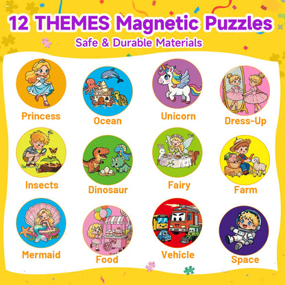 WAWIBEE 24 Pack Easter Party Favors for Kids, Magnetic Puzzle Books Bulk for Toddlers 3-5 & Kids 4-8, Goodie Bag Stuffers, Classroom Prizes, Birthday Return Valentine’s Day Gifts, Travel