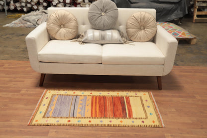RugSource Southwestern Collection, 2x4 Rug, Hand Woven Oranges & Rust Tribal Rug, Oriental 100% Wool Carpet for Foyer, Entryway and Hallway